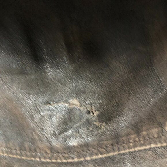 Marc New York Mens Mens Moto Leather Jaket Size XL Full Zip Biker Quilted Brown - Picture 6 of 16